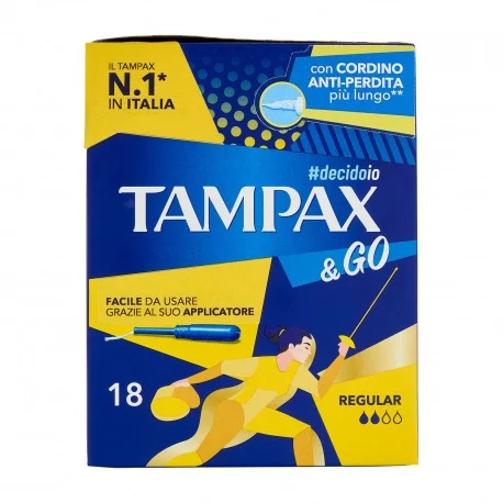 Tampax Tampax & Go Regular 18 Pezzi - Assorbenti Interni