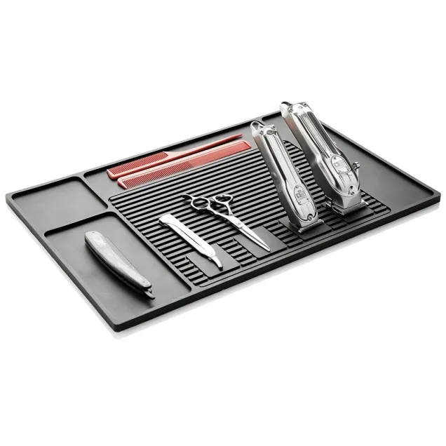 Tappetino Barber Shop in Silicone Magnetico per Forbici e Rasoi 40x50 cm
