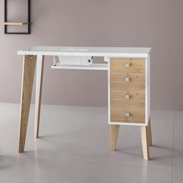 Tavolo Manicure in Legno con Aspiratore Polveri a Carboni Attivi