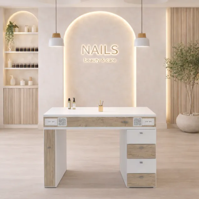 Tavolo Manicure Professionale con Aspiratore Made Italy in Legno
