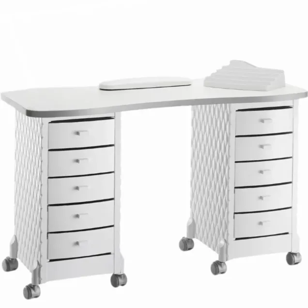 Tavolo Ricostruzione Unghie con Cuscino Poggiamani ed Espositore Smalti