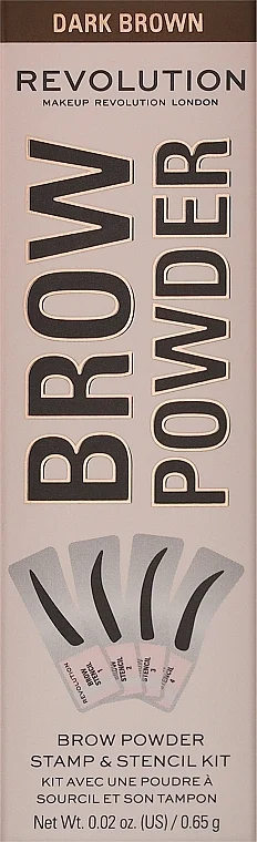 Makeup Revolution Brow Powder Stamp & Stencil (brow/stamp/0.7g + stencil/4pcs)
