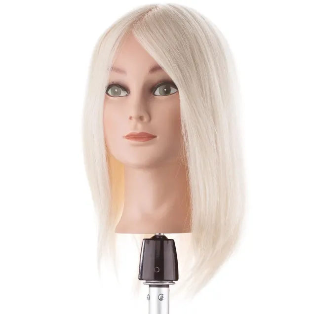 Testina da Parrucchiere con Capelli 100% Naturali Angora 35 cm
