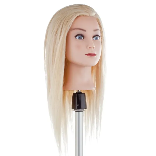 Testina Parrucchiere 40/45 cm con Capelli Veri Biondi