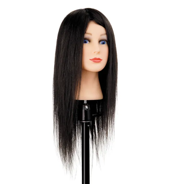 Testina Parrucchieri con Capelli Naturali Umani 100% Lunghezza 40/45 cm