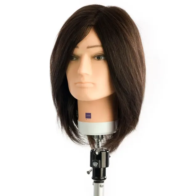 Testina per Barbieri Labor Pro Pratica per Acconciature Capelli 100% Naturale 30 cm