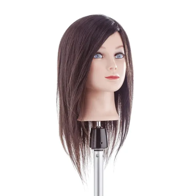 Testina per Parrucchiere con Capelli Veri 100% Lunghi 35 cm