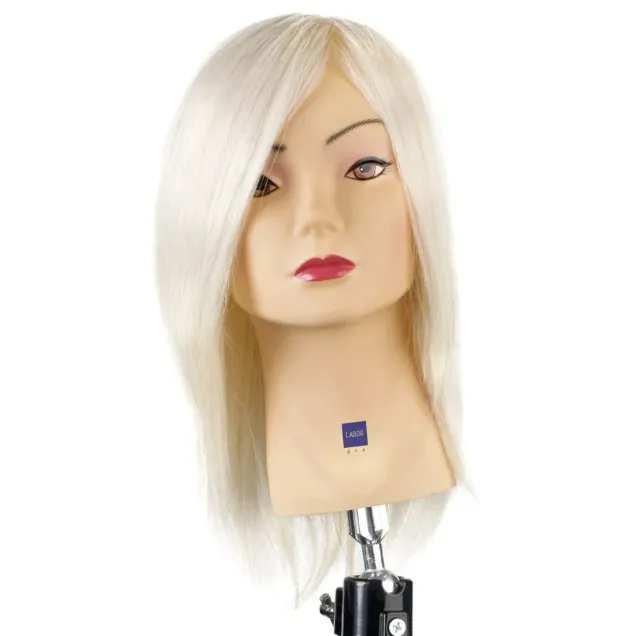 Testina per Parrucchieri Labor Pro Pratica per Acconciature Capelli Medio Corti100% Angora ad Alta Densità 30 cm