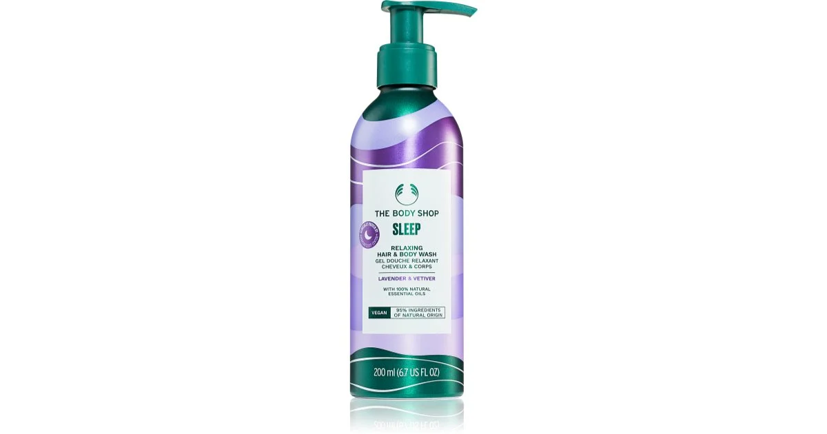 The body shop Sleep Relaxing Lavanda e vetiver Detergente corpo e capelli - Gel doccia corpo e capelli - 200 ml