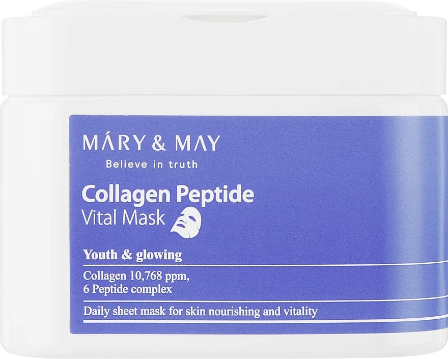 Maschere viso in tessuto con collagene e peptidi
