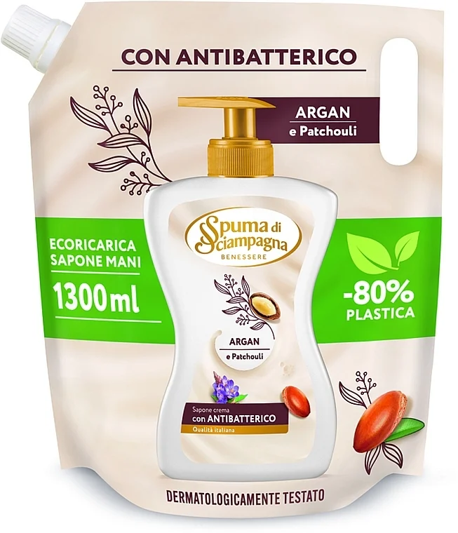 Sapone liquido antibatterico "Argan e Patchouli" (doy-pack)