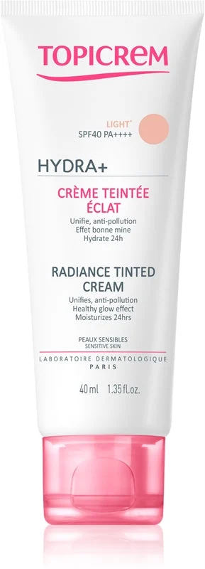 Topicrem Radiance SPF 40 - Crema idratante colorata per la pelle 40 ml chiara - Leggera