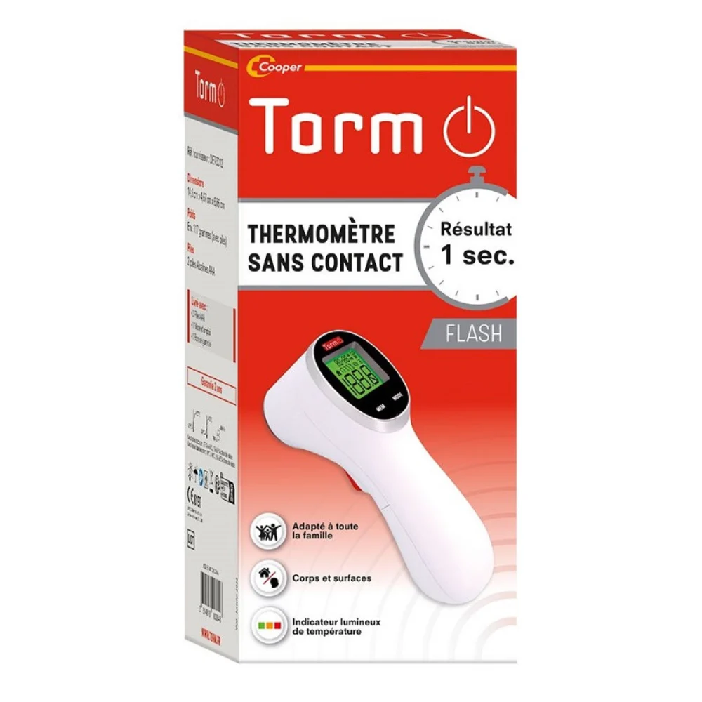 Torm Termometro Flash Senza Contatto - Corpo e Superfici - Risultato in 1 Secondo