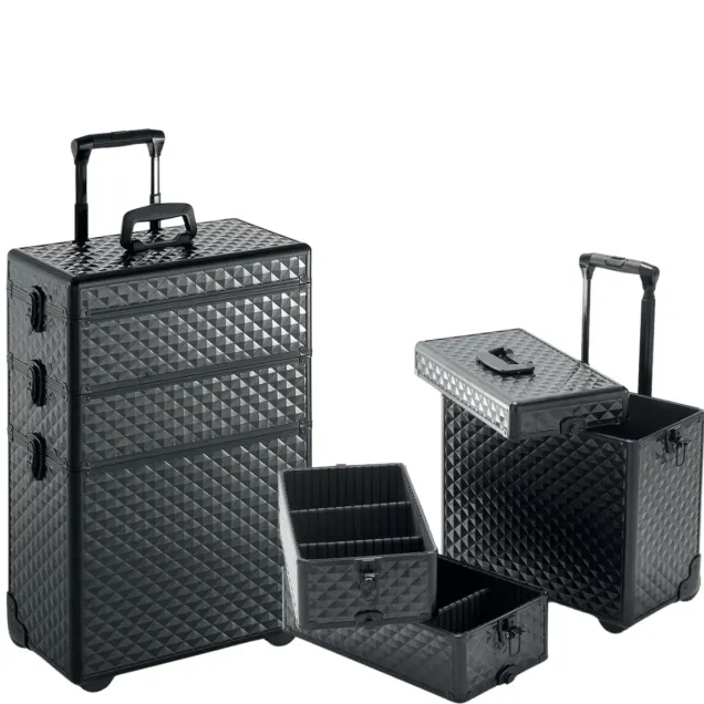 Trolley Estetista e Parrucchiere Professionale Pratico e Leggero Black