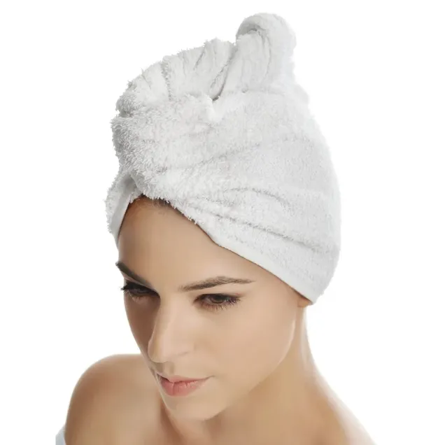 Turbante Capelli in Spugna di Cotone con Asola Professionale