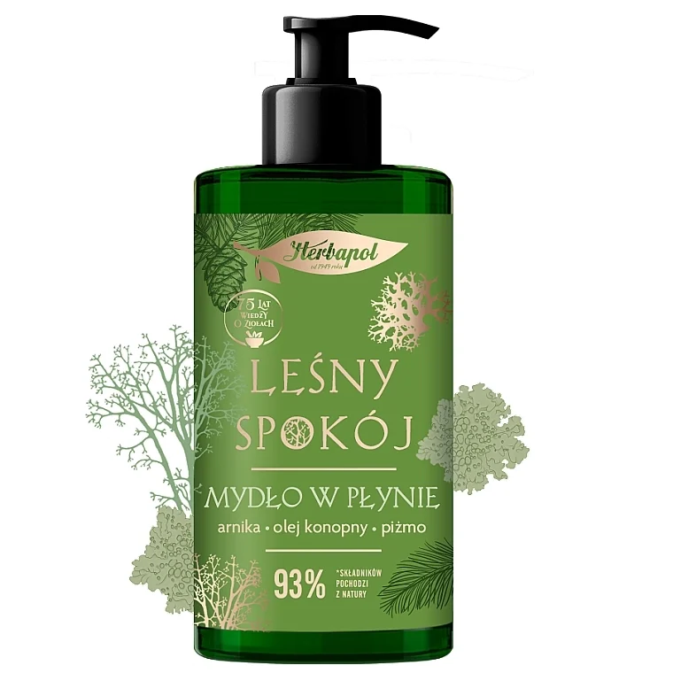 Sapone liquido "Tranquillità della Foresta" con arnica, olio di canapa e muschio