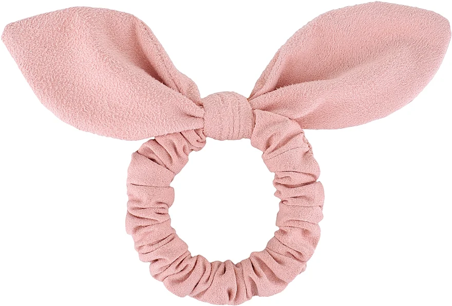 Elastico per capelli in camoscio, rosa scuro "Bunny"