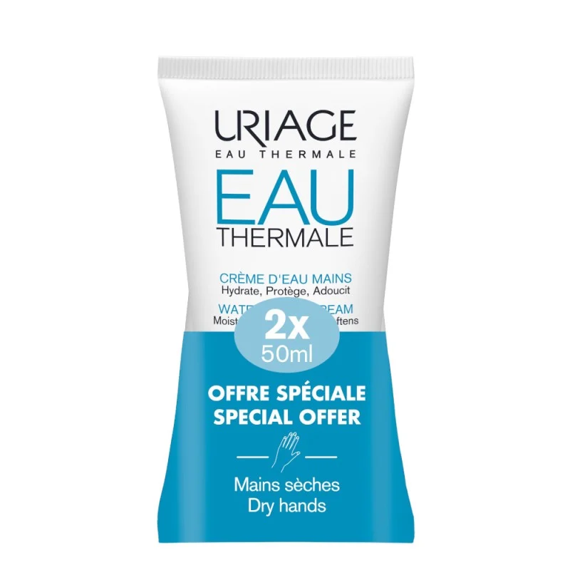 Uriage Acqua Termale e Idratazione Crema Acqua Mani Secche 2x50ml