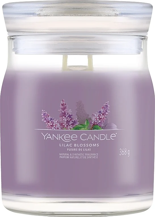 Candela profumata in barattolo "Lilac Flowers", 2 stoppini