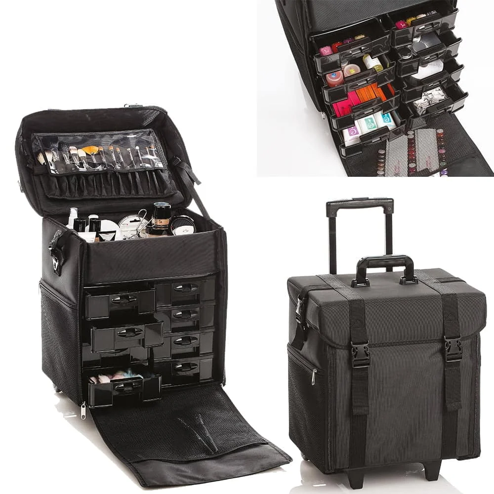 Trolley in nylon semi rigido per estetista make up trucco