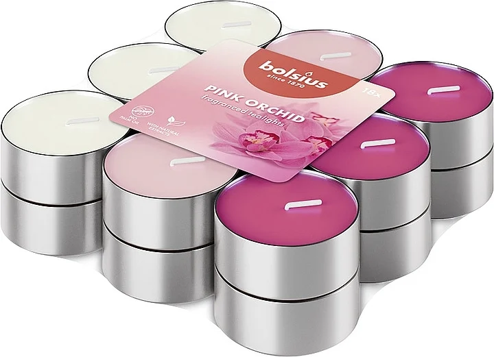 Set di candele da tè "Orchidea Rosa", 18x3.5H