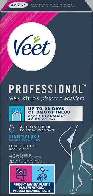 Veet Strisce depilatorie per pelli sensibili Professional 40 pezzi