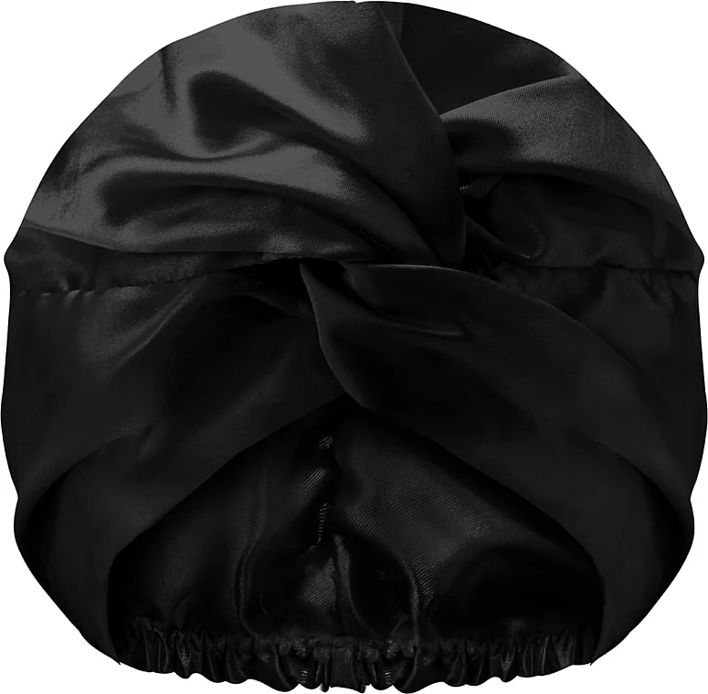 Cuffia per capelli in raso da notte, nera