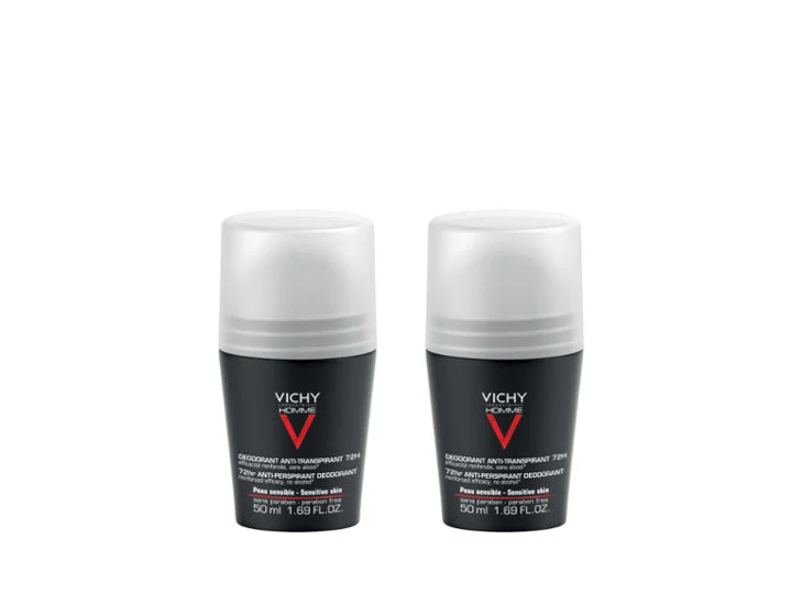 Vichy Uomo Deodorante Anti-Traspirante 72h Controllo Estremo Sfera 2x50ml Lotto × 2
