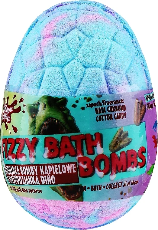Bomba da bagno "Dino" con sorpresa, rosa-blu