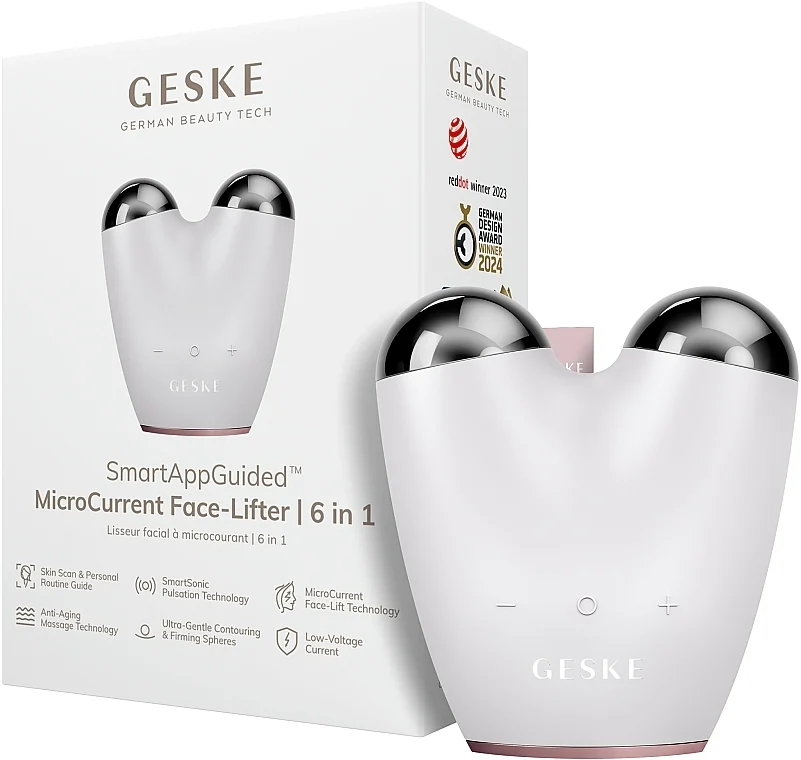 Dispositivo per lifting del viso a microcorrente 6 in 1, bianco
