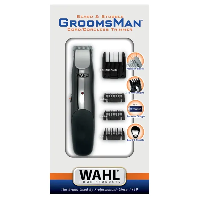 Wahl Regolabarba Ricarcabile da Viaggio Groomsman Cordless Trimmer