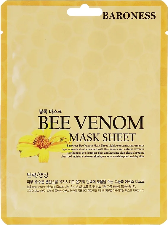 Maschera in tessuto con veleno d'api
