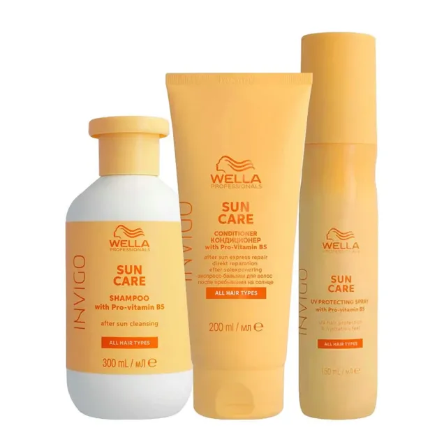 Wella Kit Solare Capelli 3 Pz. Protezione Raggi Uv Sun Care