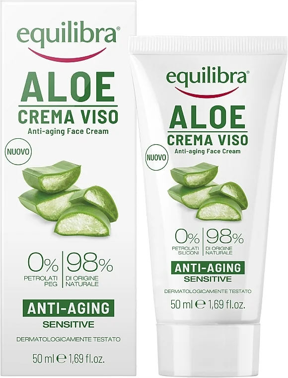 Crema viso antietà all'aloe