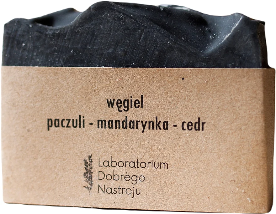 Sapone naturale "Carbone-patchouli-mandarino-cedro"