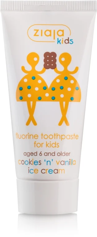 Dentifricio al fluoro per bambini, "Biscotti e gelato alla vaniglia