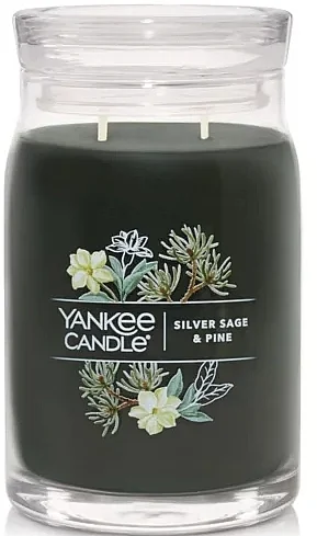 Candela profumata in barattolo "Silver Sage & Pine", 2 stoppini