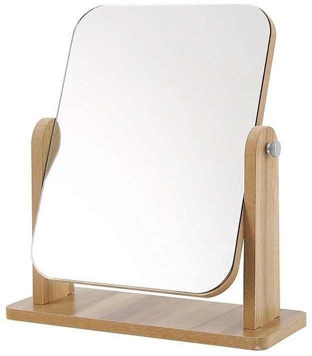 Specchio rettangolare in legno su supporto