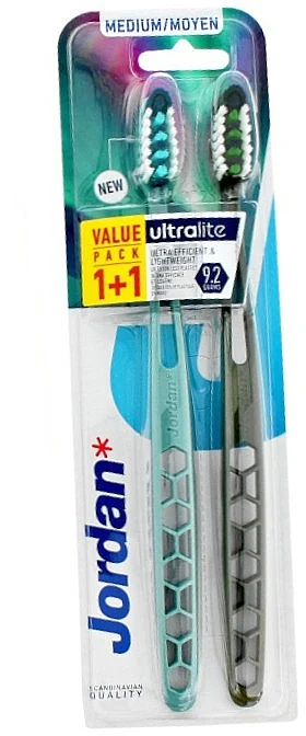 Spazzolini da denti, durezza media, verde + blu