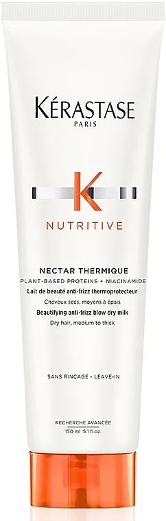 Latte termoprotettivo per capelli secchi